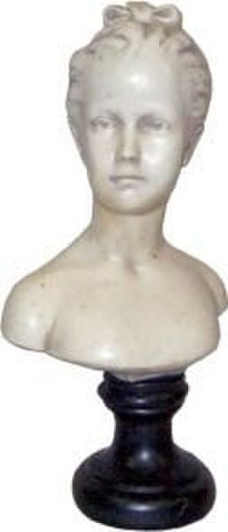 French Girl With Black Base table top Bust